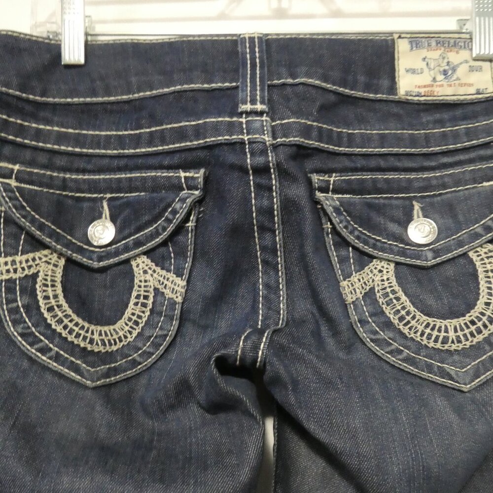 TRUE RELIGION BRAND JEANS | size 26 | Classic Dark Blue Straight Leg Denim Jeans - Picture 11 of 16